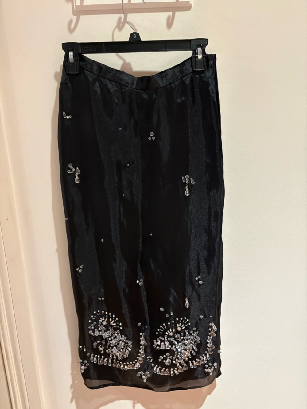 Zara Black Satin-Look Skirt with Subtle Sheen